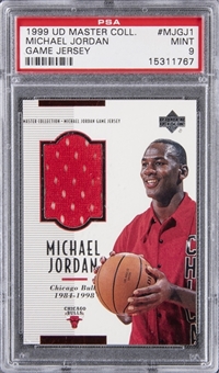 1999 Upper Deck Master Collection #MJGJ1 Michael Jordan Game Jersey Patch - PSA MINT 9